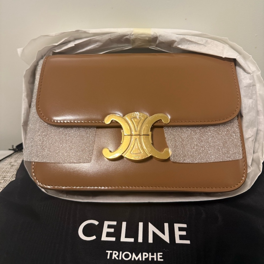 Brand New Celine Teen Triomphe in Bronze